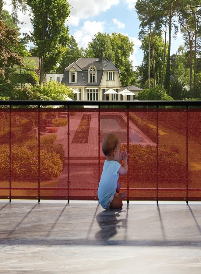 HIPPO Baby Safety Net for Balcony & Staircase Railing Guard for Kids Safety Banister for Toddler Stairway Safety Net Protector (Brown, 0.8MTX4MT) - Image 2